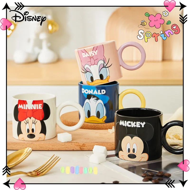 

Disney Mickey Water Cup Kawaii Cartoon Donald Duck High Capacity Ceramics Mug Creativity Anime Office Coffee Teacup Lovers Gift