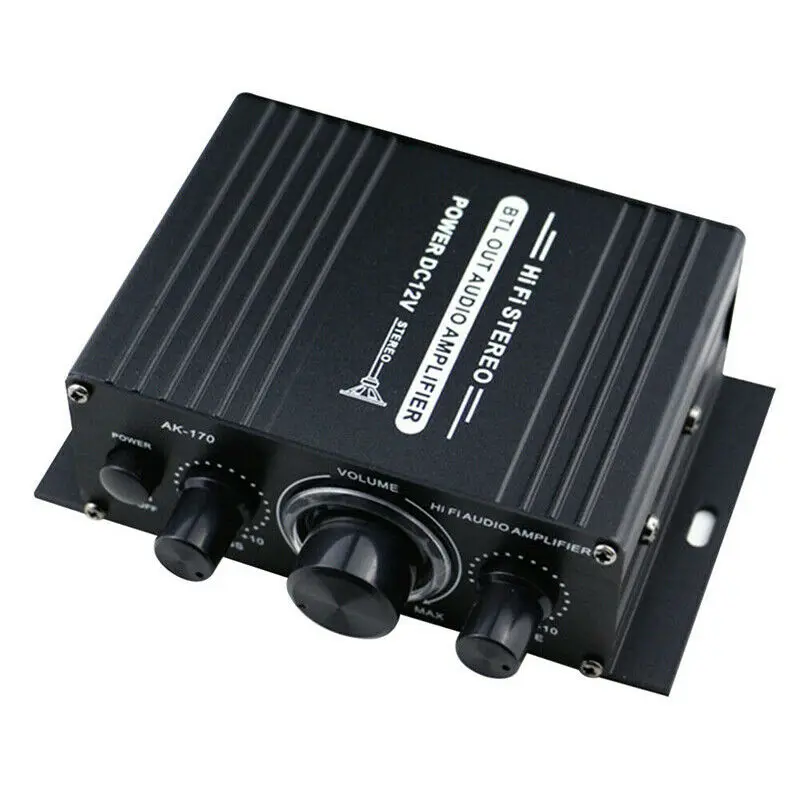 Black Power Amplifier Fm Radio Ak170 Audio Amplifier Stereo 400w Mini Amplifier Mini Hifi Audio Power Amplifier Audio Amplifier images - 6