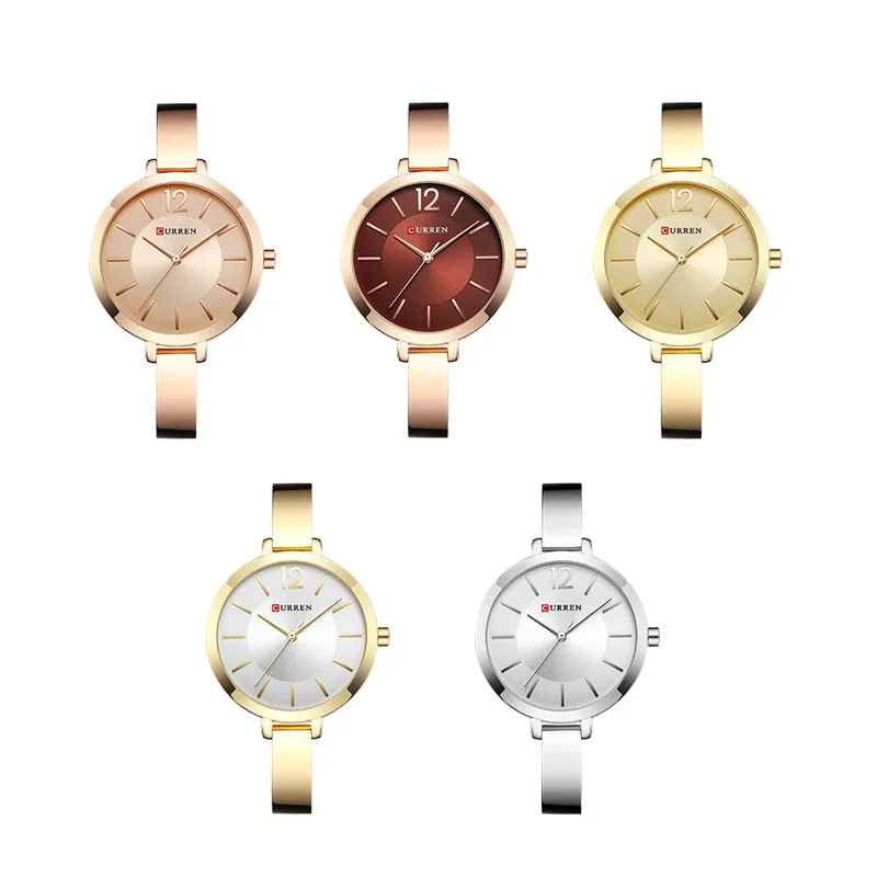 Часы CURREN женские наручные из нержавеющей стали под розовое золото 9012