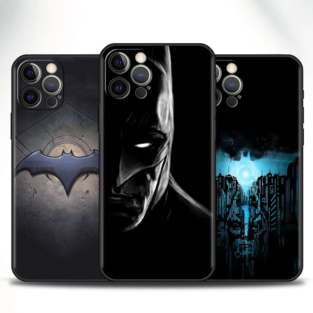 Чехол с логотипом Бэтмена для iPhone 13 12 Mini 11 Pro 7 8 XR X XS Max 6 6S Plus 5 5S SE мягкий чехол