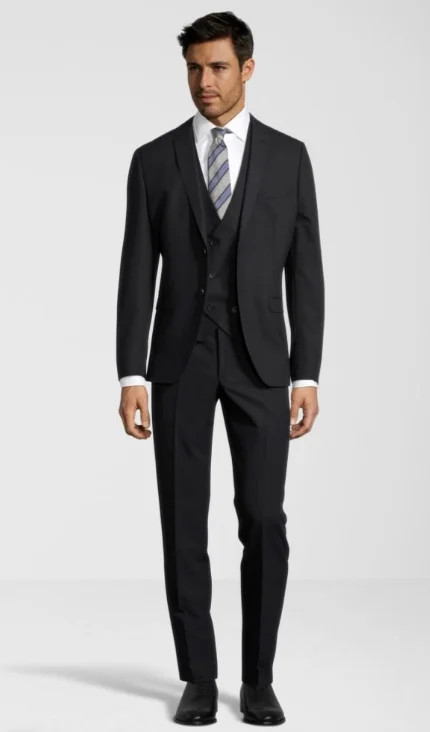 

Красивый черный мужской роскошный костюм, индивидуальные мужские свадебные смокинги, приталенная одежда для жениха, блейзер для ужина и выпускного вечера, 2 шт. (пиджак + брюки)