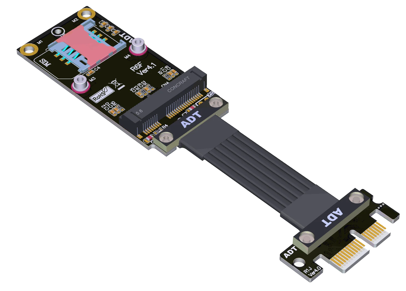 R16JF Key A+E PCI Express 4.0 x1 to Mini PCIe M.2 WiFi Signal Extension Cable mPCIe Minipcie PCIE 1x Riser Card Adapter |
