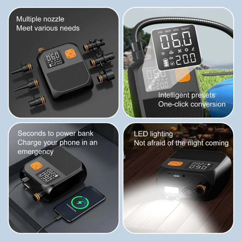 Электрический насос высокого давления с цифровым аккумулятором 8000мАх для на