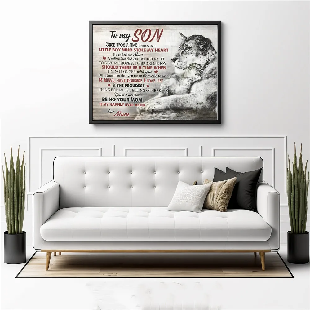 Вдохновляющий моему сыну принт на холсте постер в стиле ретро мотивационный лев