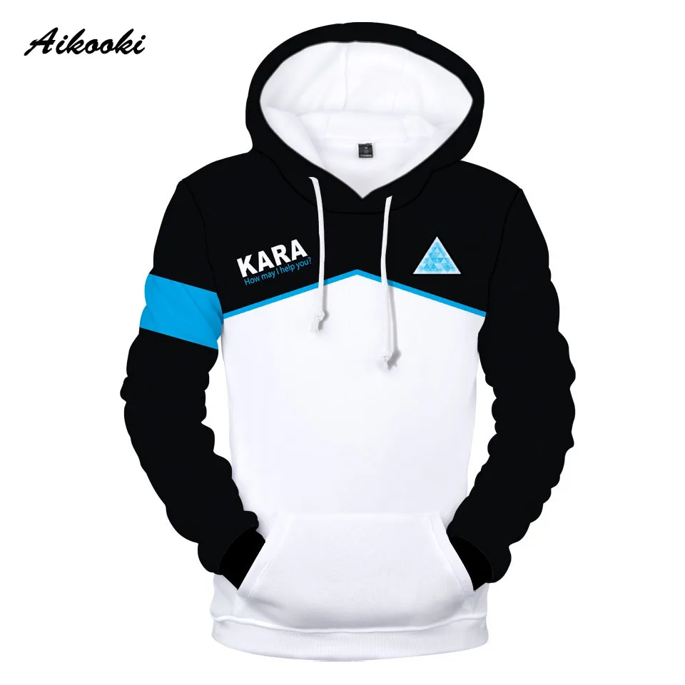 

Games Detroit Become Human 3D Print Hoodies Sweatshirts KARA RK800 Uniform Unisex Cool Hooded Loos 100-4XL Oversized