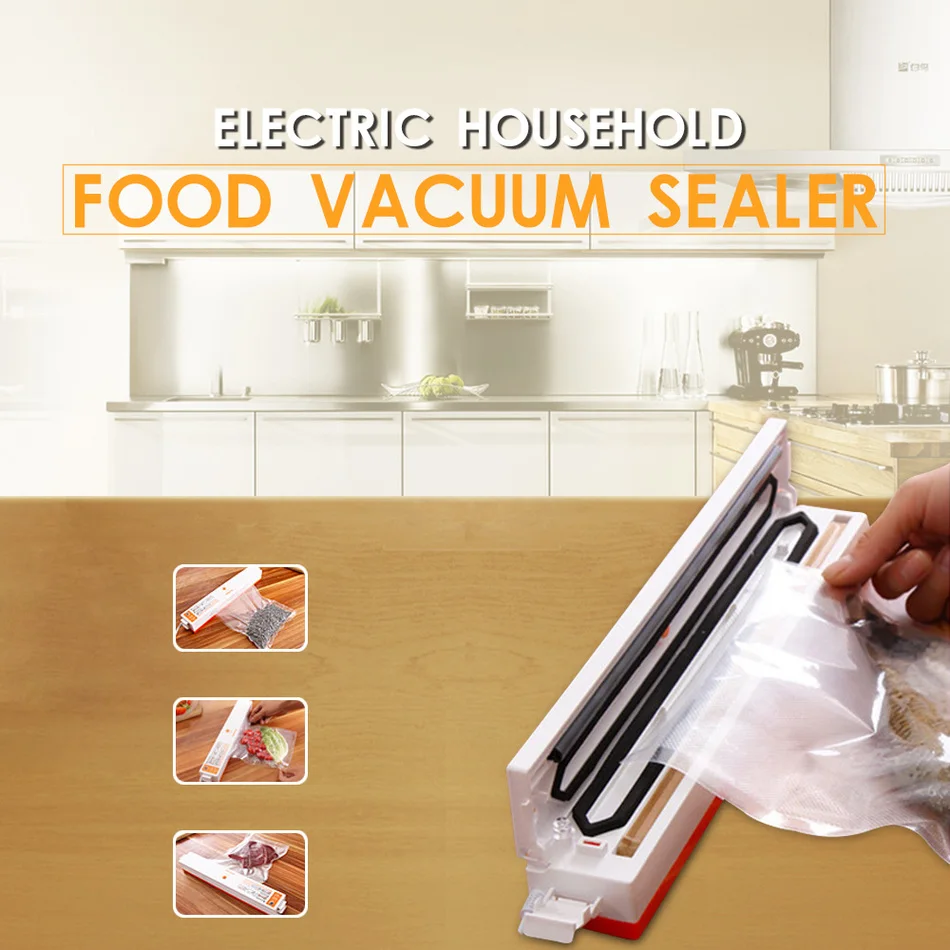 

Vacuum Food Sealer Electric Food Packaging Machine 430 Mmhg Vacuum Degree 100W 220 V/50Hz Automatic Food Processor