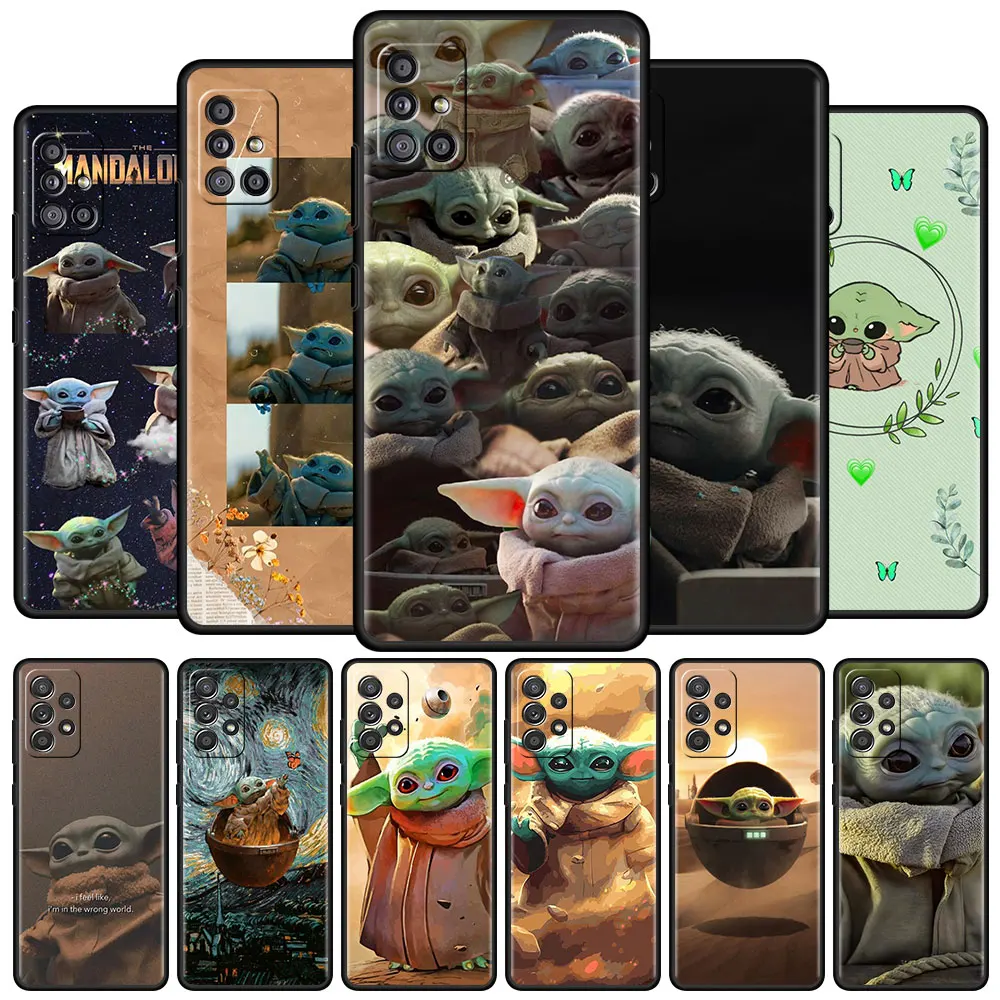 

Black Celular Case For Samsung Galaxy A51 A52 A71 A21s A12 A72 A50 A31 SmartPhone Estuche Funda A22 Sac A New Hope Baby Yodas