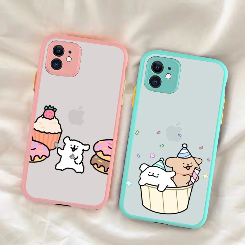 

line puppy Maltese cute Phone Case for iPhone 14 11 12 13 Mini Pro Max 8 7 Plus X XR XS MAX Translucent Matte Cover