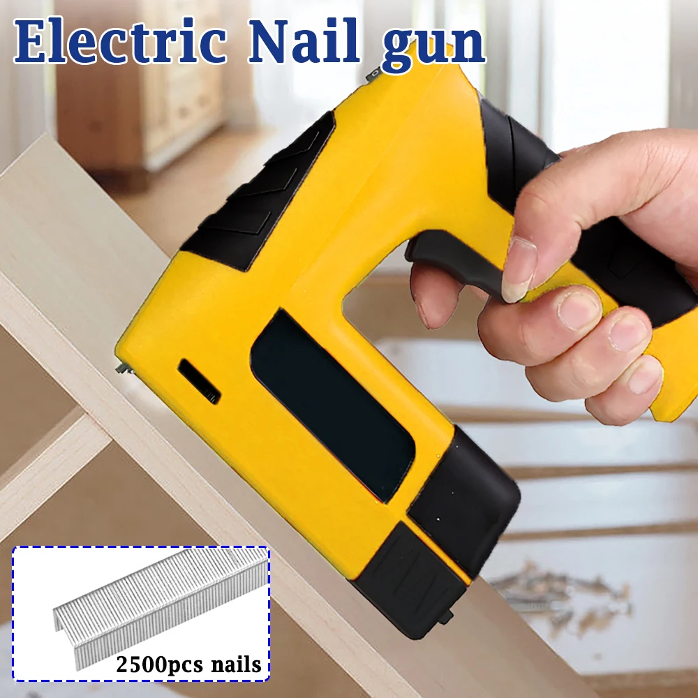 Electric Nail Gun Built-in 1500mAh Lithium Battery USB Rechargeable Portable Electric Stapler With 2500pcs Nails (6/8/10mm)