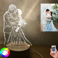 diy customized 3d night light 7 colors led lamp usb touch switch photo text custom diy lamps for baby christmas wedding gift