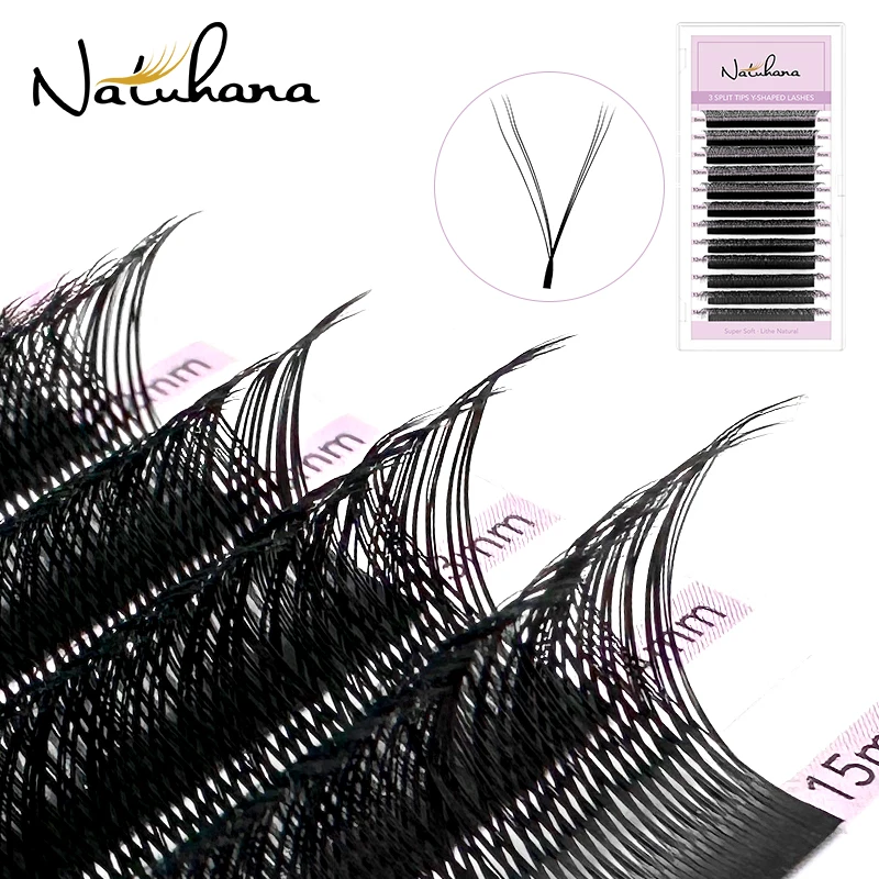 

Накладные ресницы NATUHANA YY C/D/L/LU Curl Black colorful Y Lashes готовые объемные вееры Индивидуальные ресницы макияж