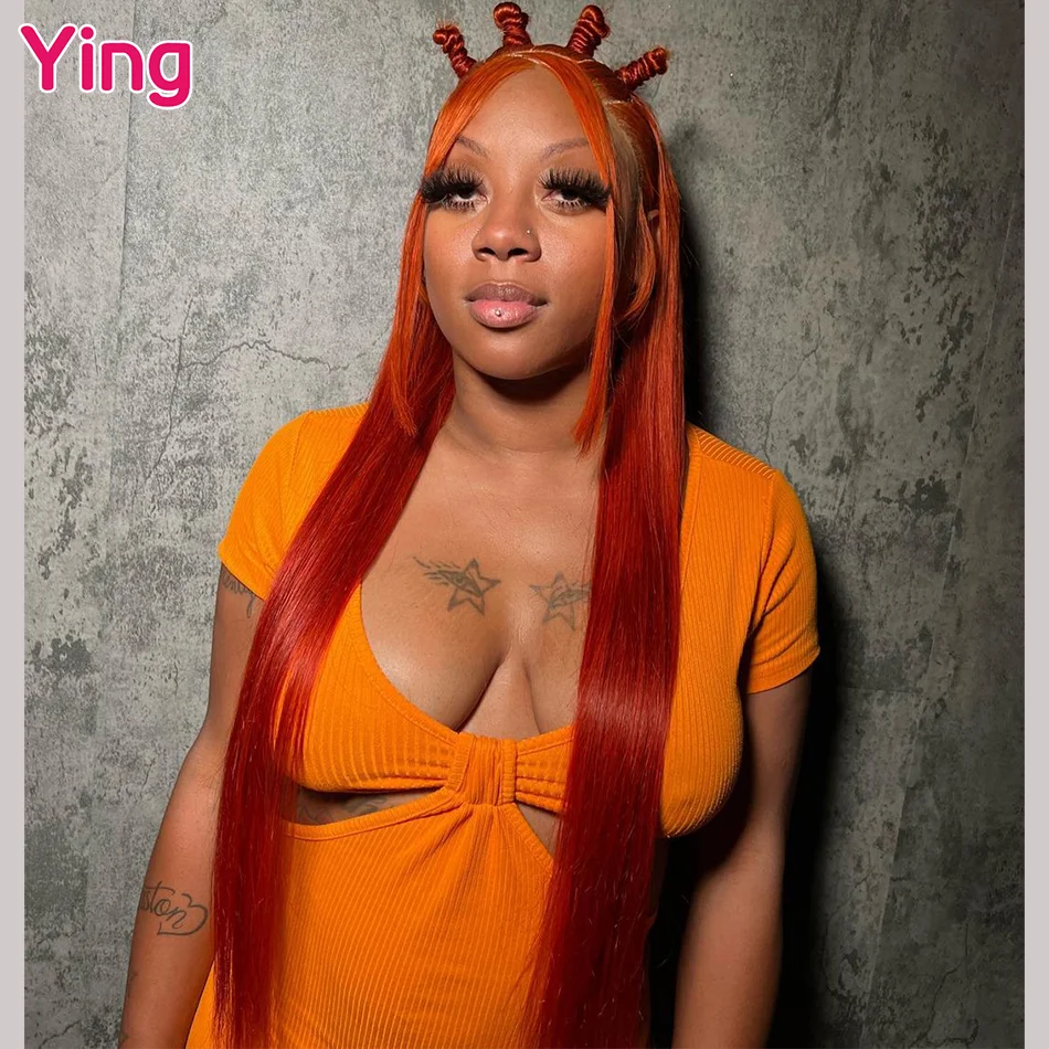 

Ying Hair Bone Straight Ginger Orange 5x5 Transparent Lace Wig 13x6 Lace Front Wig 13x4 Lace Front Wig Human Hair PrePlucked