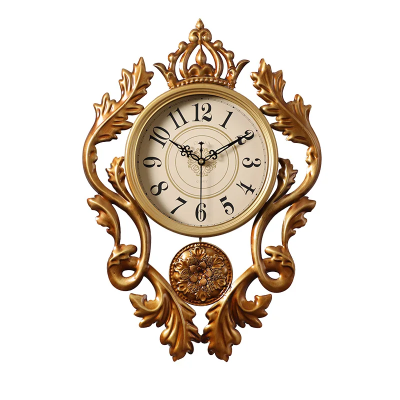 

Luxury Large Wall Clock Vintage Retro Clock Wall Silent Metal Wall Decorations For Living Room Classical Wall Watches Home Decor