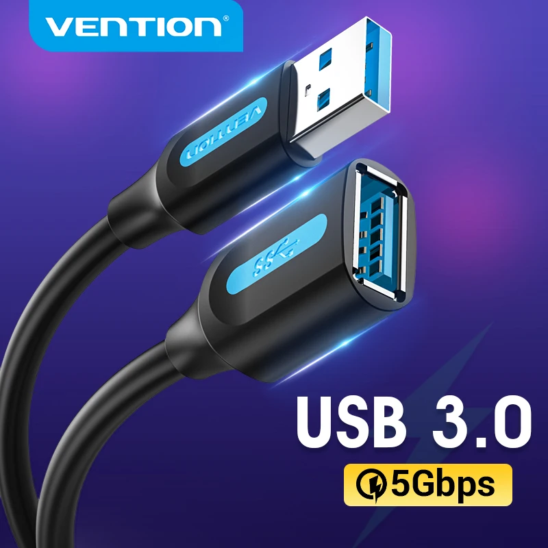 

Vention USB 3.0 Extension Cable USB 3.0 2.0 Cable Extender Data Cord for PC Smart TV Xbox One SSD Fast Speed USB Cable Extension