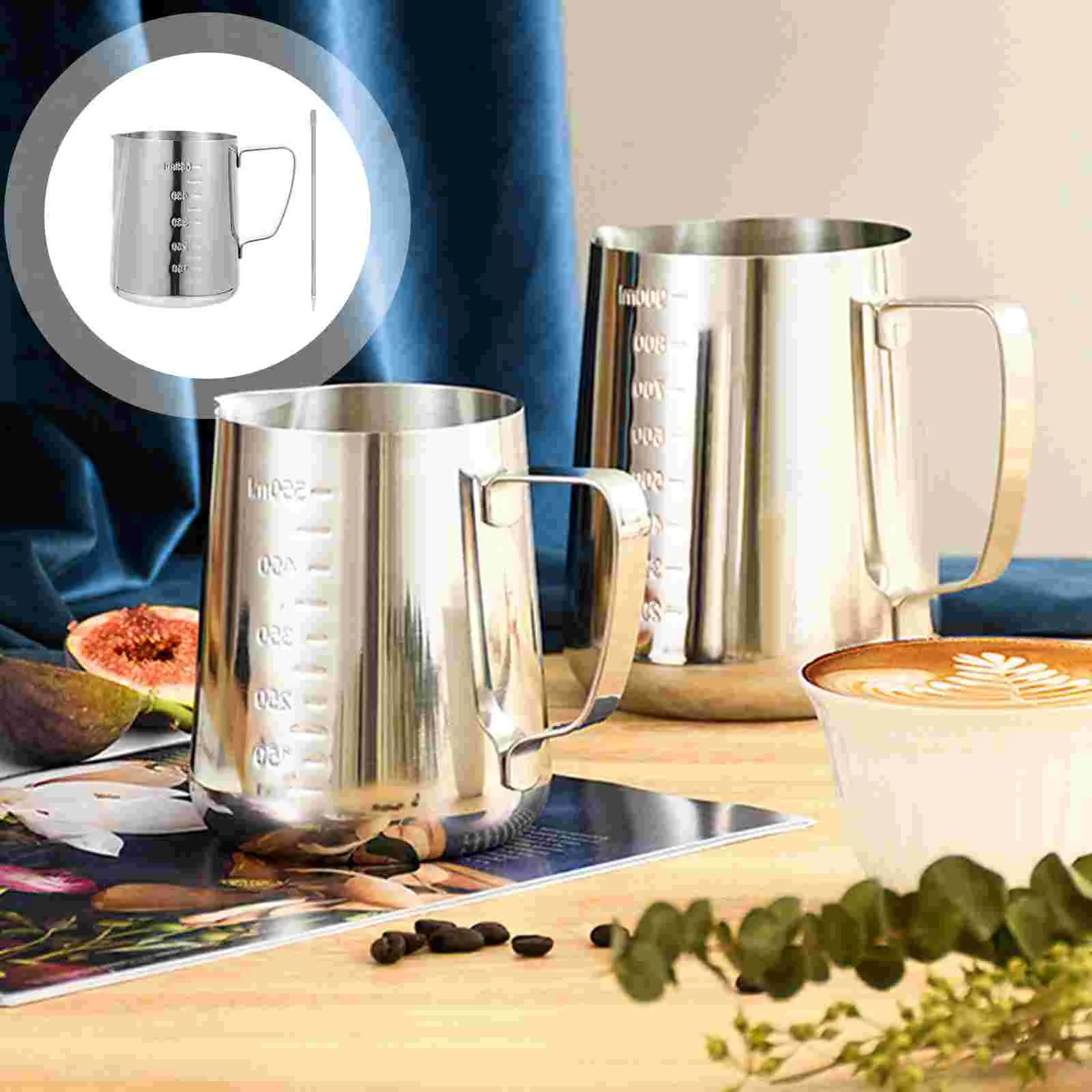 

1 Set Cup Latte Art Jug Coffee Bar Accessories Stainless Steel Frother Cup Frothing Pitcher for Home Shop Decor Hotel