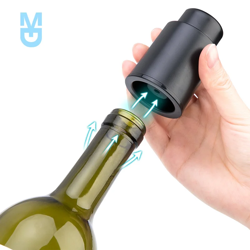 

Новая Черная вакуумная пробка из АБС-пластика для винных бутылок, герметичная Запоминающая вакуумная пробка для вина, инструменты для барн...