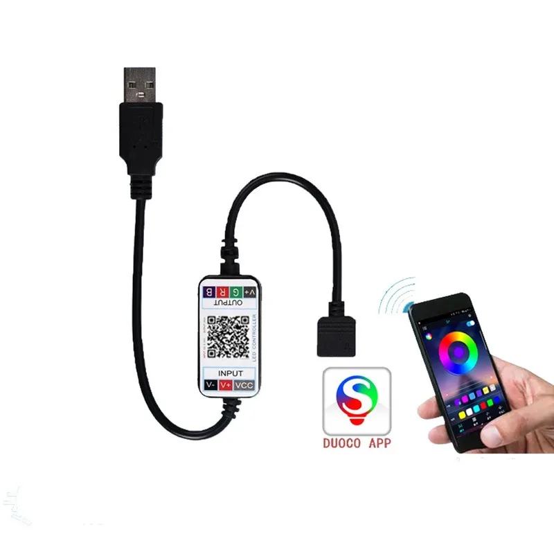 DC 5V-24V LED USB RGB Controller 12V 4Pin Wireless Music Bluetooth controller rgb For 5050 2835 3528 Led Strip Light | Освещение