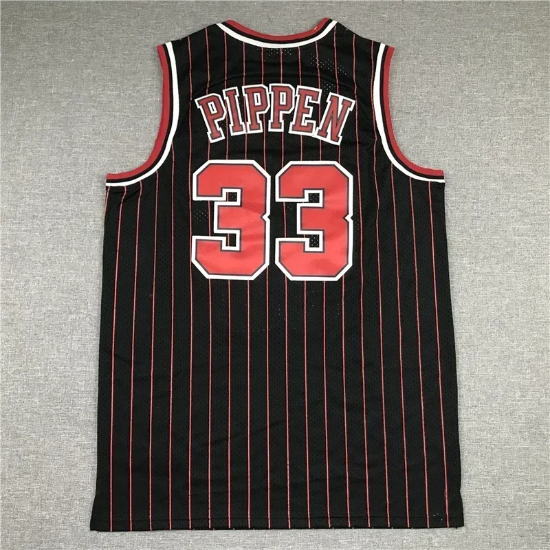 

Fashion trend new American men's basketball jersey 91* Rodman 33@Pippen cotton casual sports jersey short sleeved T-shirt shorts