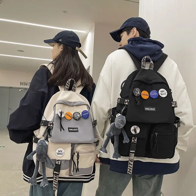 

Qyahlybz school bag female college students high school travel backpack male ins large capacity computer backpacks