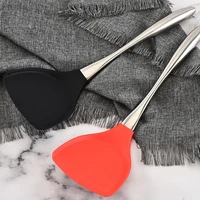 silicone wok spatula stainless steel cooking turner shovel heat resistant wok turner kitchen accessories