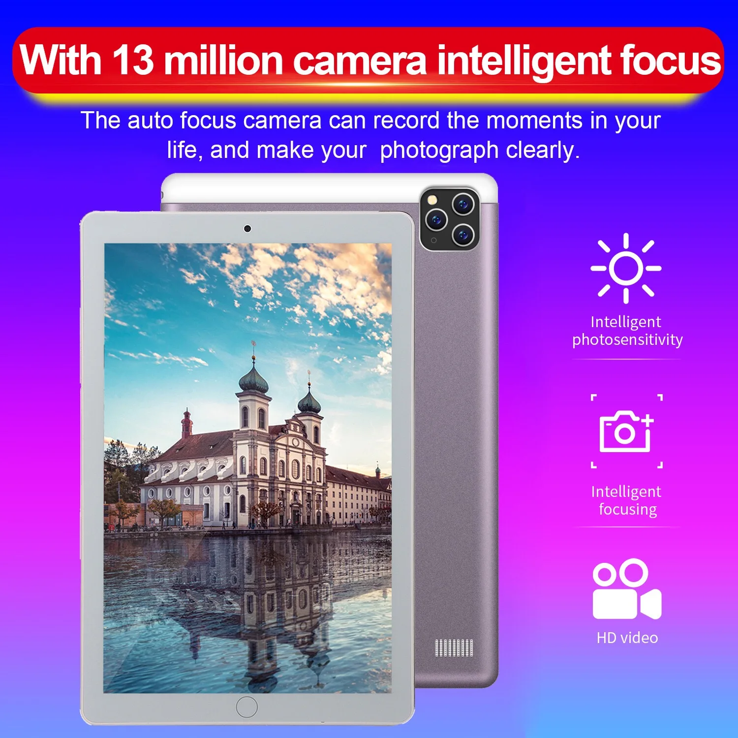 10.1 Inch Tablet Octa-Core Processor RAM 6GB ROM 128GB Android 8.0 Google Play Dual 4G SIM Card GPS Bluetooth WiFi |