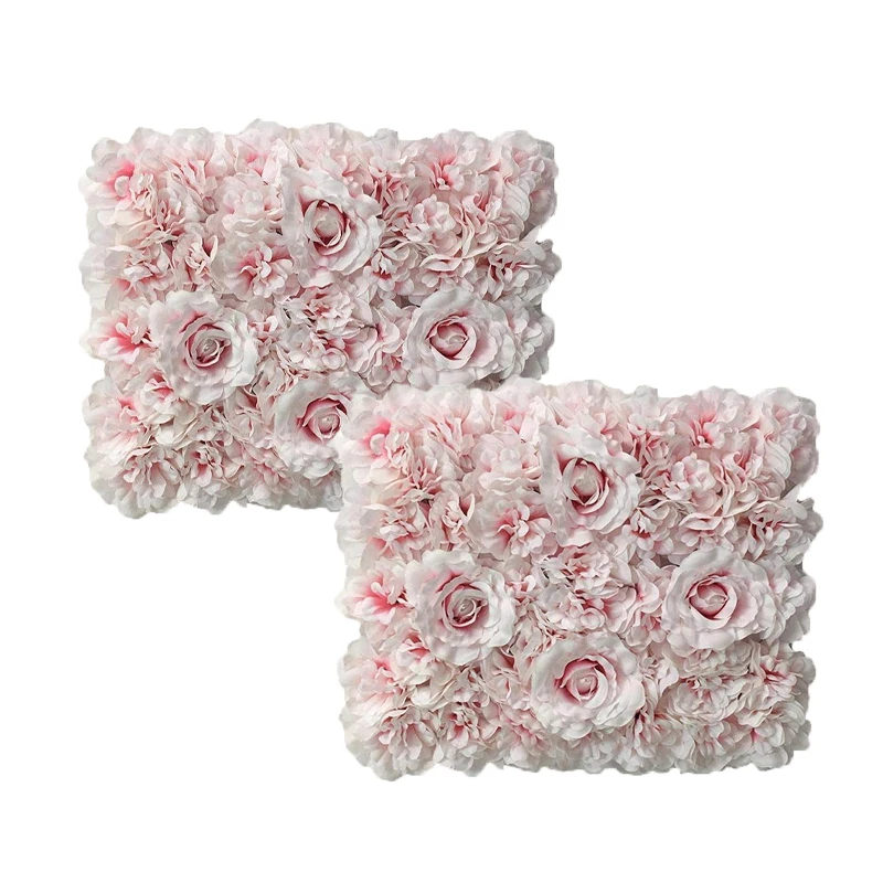 

2pcs/lot Flower Wall Panel Floral Backdrop 40cmX30cm Flower Wall Decor Artificial Flower Wall Backdrop Silk Faux Flower Panel