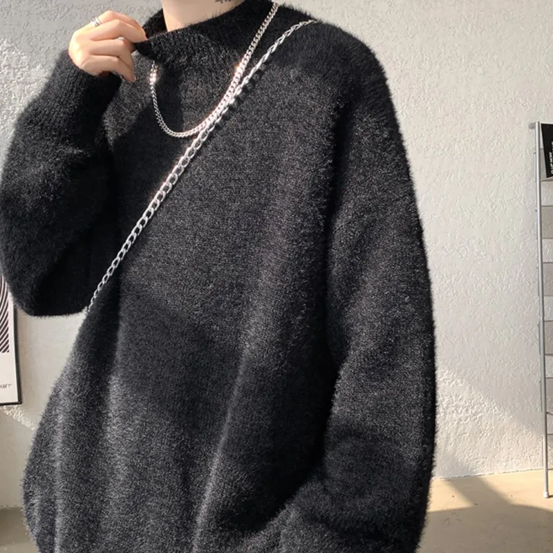 Новая модная мужская вязаная водолазка высокого качества пуловеры с длинными