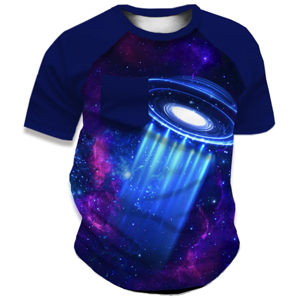 

Футболка с круглым вырезом и карманами для мужчин и женщин, повседневный детский топ с короткими рукавами и цифровым принтом золотых цепоче...