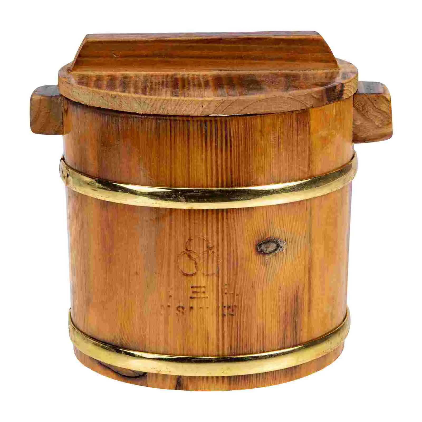 

Rice Sushi Bowl Bucket Tub Wooden Wood Oke Steamer Mixing Steamed Hangiri Serving Japanese Lid Cooling Container Cooker Holder