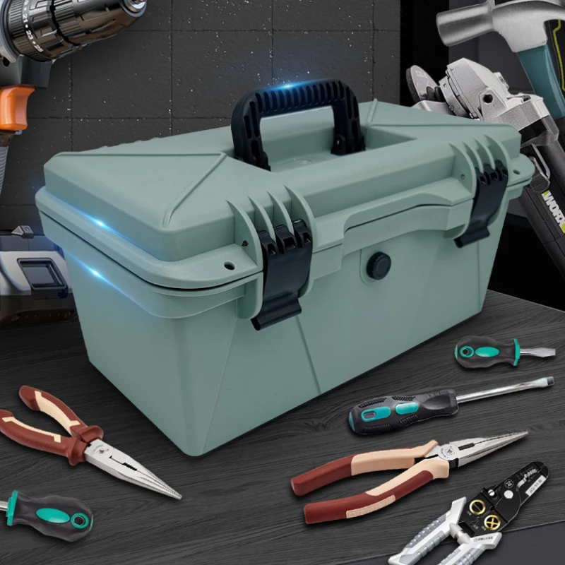 

Waterproof Toolbox Portable Tool Box Seal Safety Shockproof Case Large Hardware Electrician Storage Car Repair