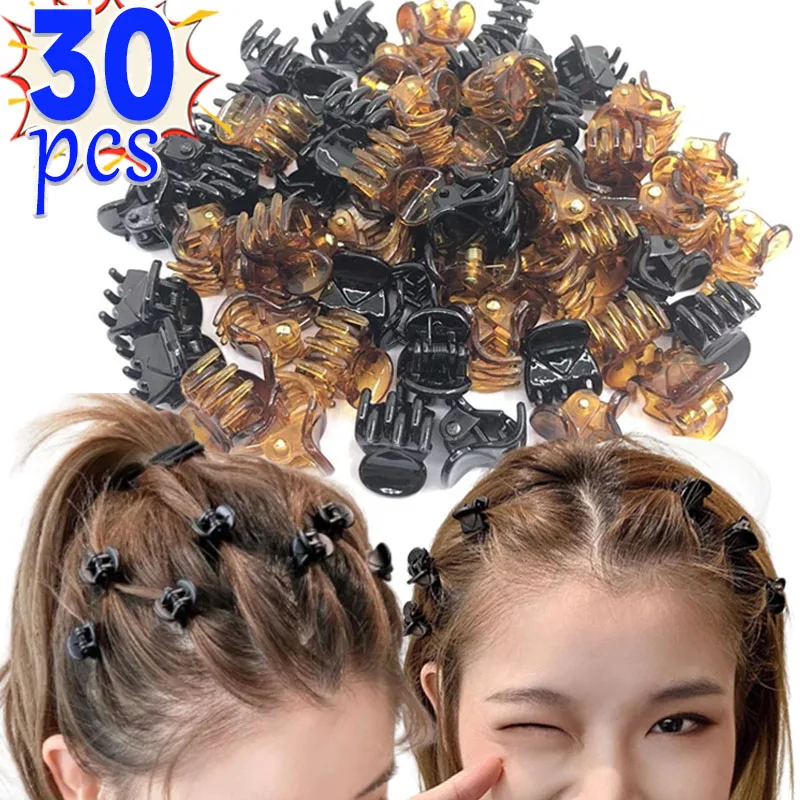 

10-30pcs Mini Hair Claws for Women Girls Kids Plastic Black Hairpins Hair Clips Clamp Ponytail Holder Headwear Hair Accessories