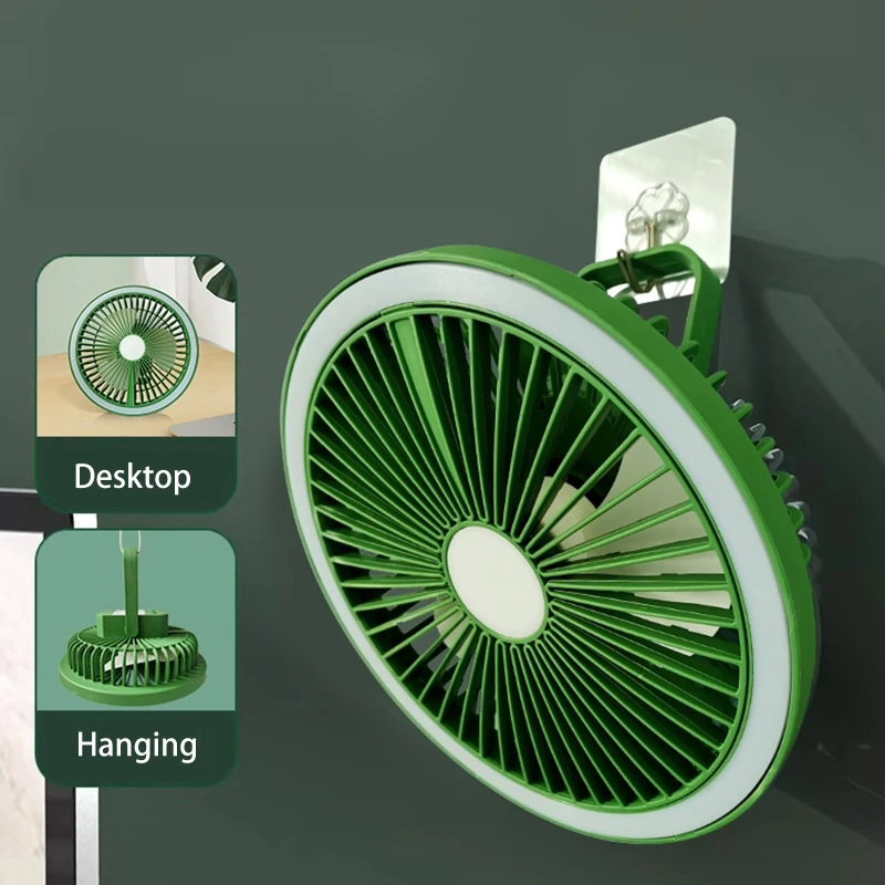 

Портативный походный вентилятор, USB уличный потолочный вентилятор для кемпинга со светодиодсветильник, перезаряжаемый многофункциональный настольный охлаждающий вентилятор F19E