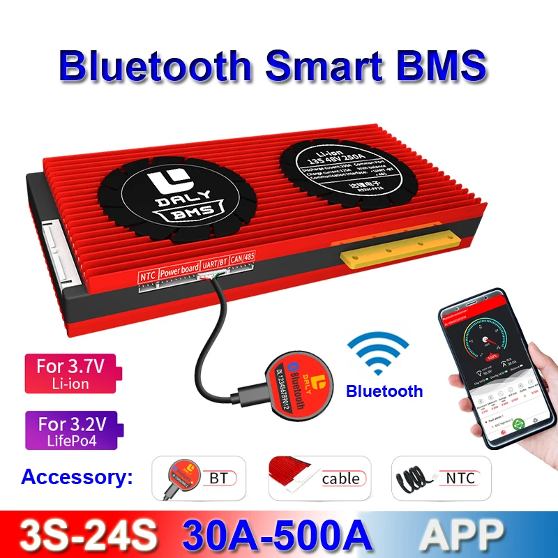 Bluetooth Smart BMS 4S Li-Ion LiFePo4 Daly Ebike 18650 аккумулятор 24S Защитная плата Система управления