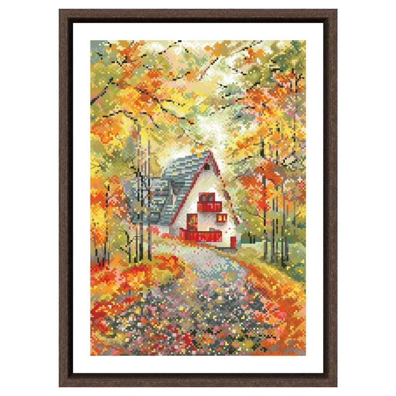 Autumn waltz cross stitch kit cotton thread 18ct 14ct 11ct unprint canvas stitching embroidery DIY