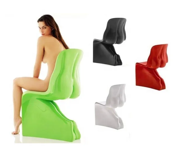 

Modern creative colorful fiberglass him & her bum chair for living room