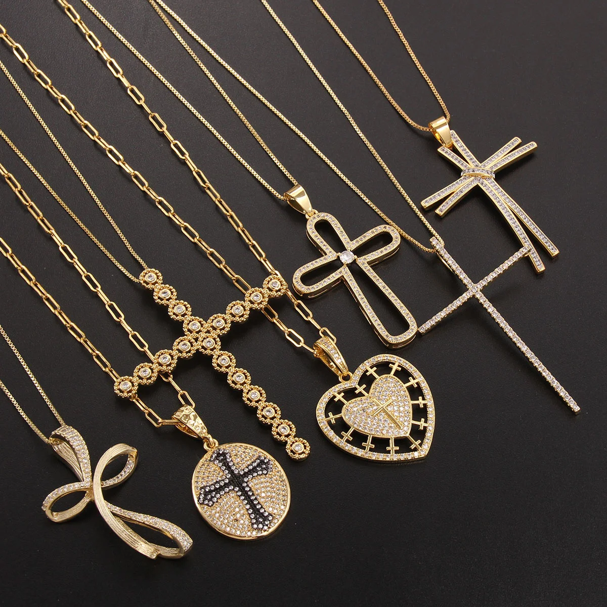 

SUNSLL модное циркониевое ожерелье с подвеской в виде креста, ожерелья-цепочки в стиле панк, модный чокер, ювелирные изделия для мужчин и женщин, оптовая продажа