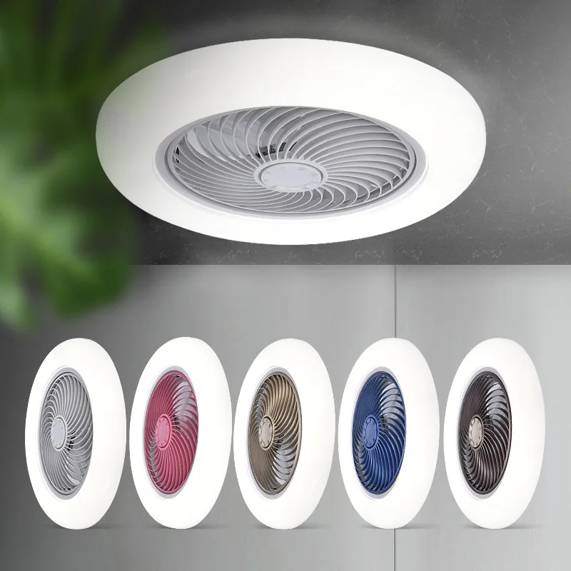 

smart ceiling fan fans with lights remote control bedroom decor ventilator lamp 45cm air Invisible Blades Retractable Silent