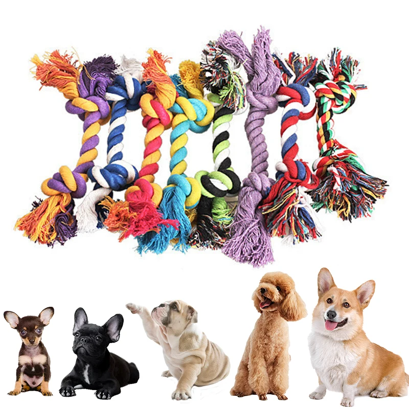 

Dog Training Dog Durable Supplies Rope Perro Juguetes Cotton Toy Toys Dog Teeth Rope Puppy Cleaning Chew Bone Braided Para Knot