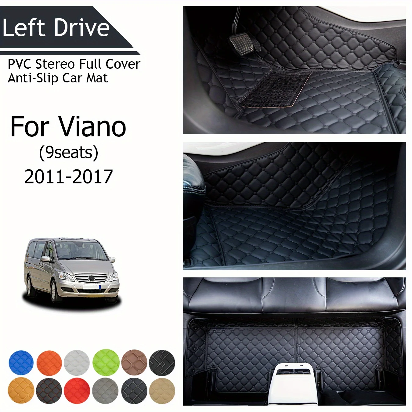 

[HD] для Mercedes-Benz для Viano(9 мест) 2011-2017 трехслойный ПВХ стерео полное покрытие Противоскользящий автомобильный коврик автомобильные коврики