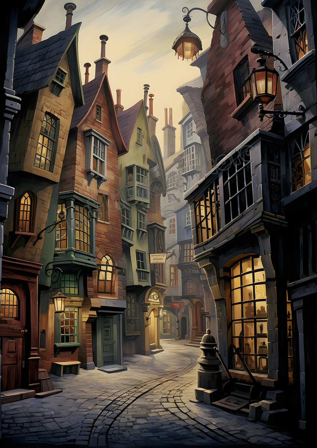 

Живопись на холсте "Рождество Волшебная школа"