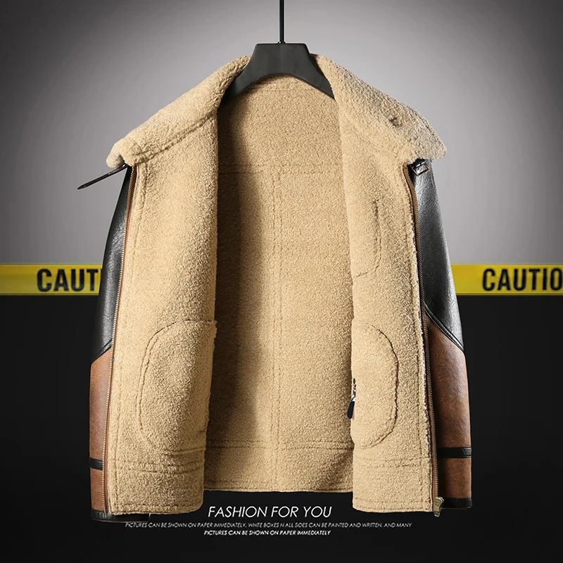 PFHQ 2024 новая зимняя мужская меховая куртка контрастного цвета с длинным рукавом