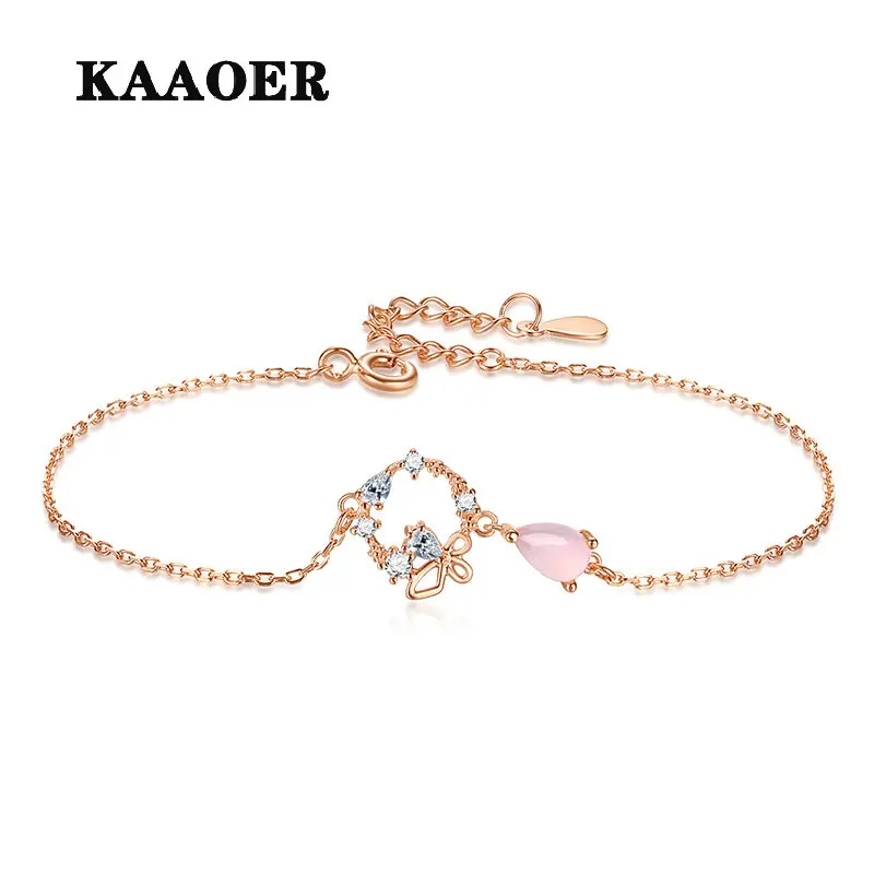 

Новинка 2022, браслет KAAOER с маргариткой в виде капли воды 100% S925, Женский нишевой дизайн, высокое чувство рук, ювелирные изделия, подарок на день...