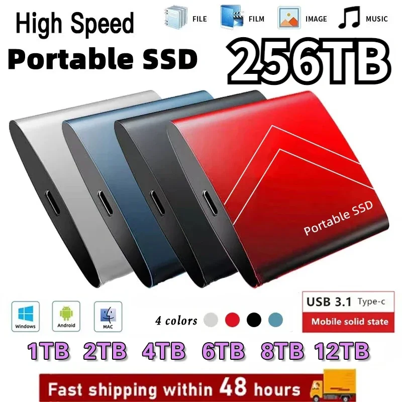 

External SSD Hard Disk 4TB 2TB 1TB 500G Portable SSD Solid State Drives USB 3.1 Type C 8TB Hard Drive for Computer Laptops