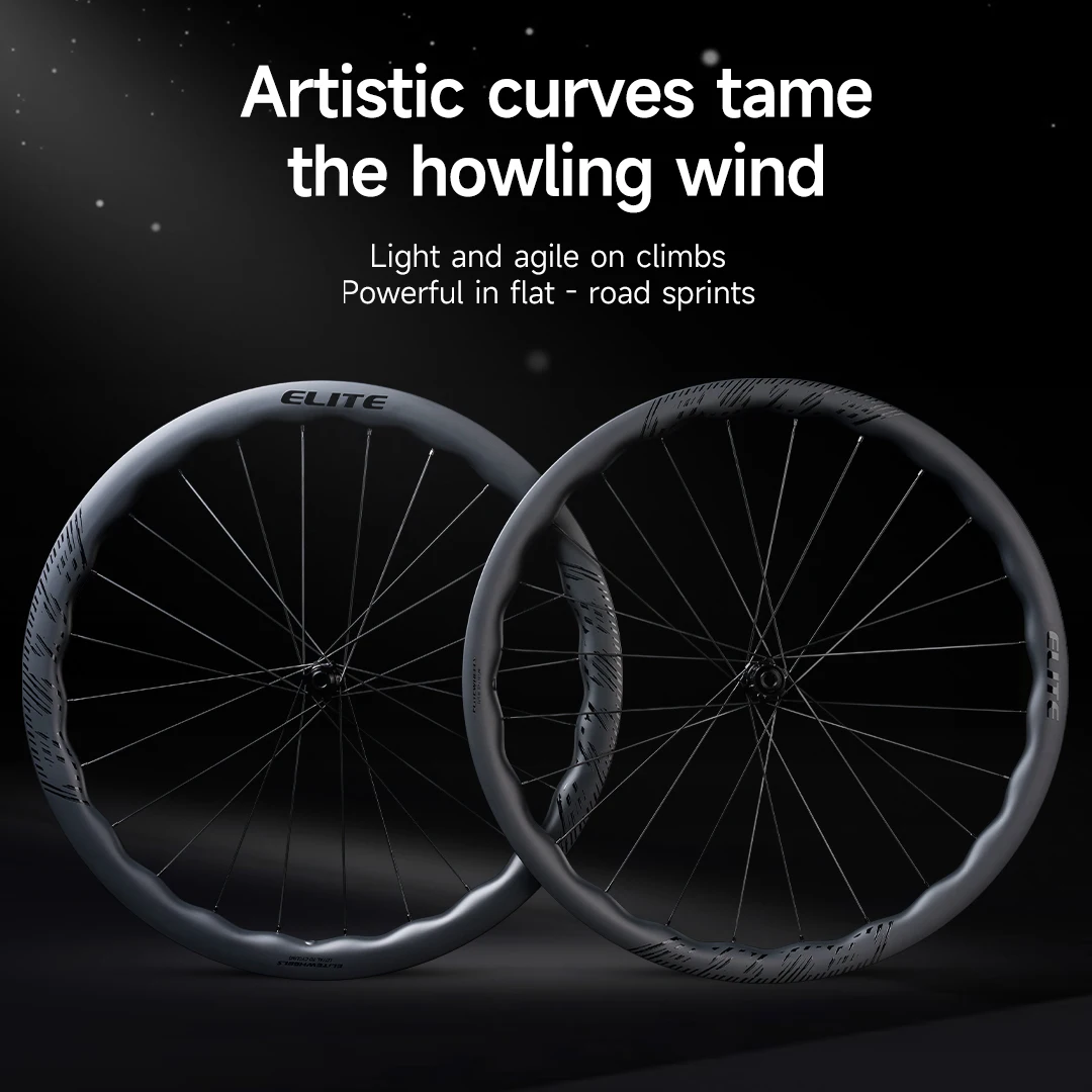 ELITEWHEELS FLOW Дорожный дисковый тормоз 36T Трещотка Велосипедная волна 4045 мм Колеса AERO 700C Карбоновая колесная пара (art.: 3920cd08e6945) - 3920cd08e6945