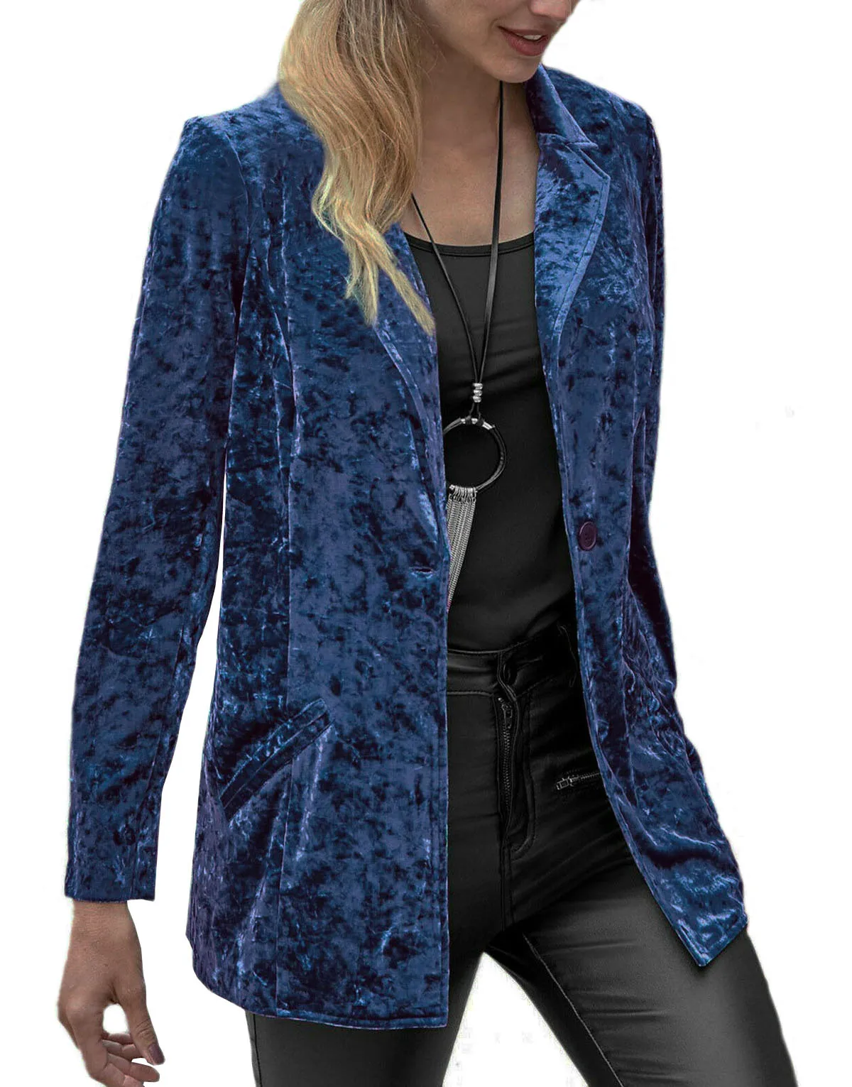 Blazer for Woman Spring and Autumn 2022 New Women's One Grain Button Casual Velvet Blazer Women Jacket