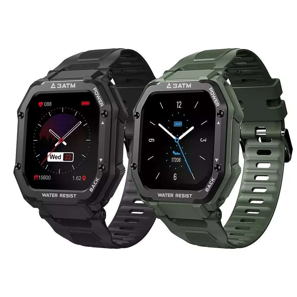 

Smartwatch 2021 Rugged Watch For Men Outdoor Sports Waterproof Fitness Tracker Blood Pressure Monitor Smart Watch