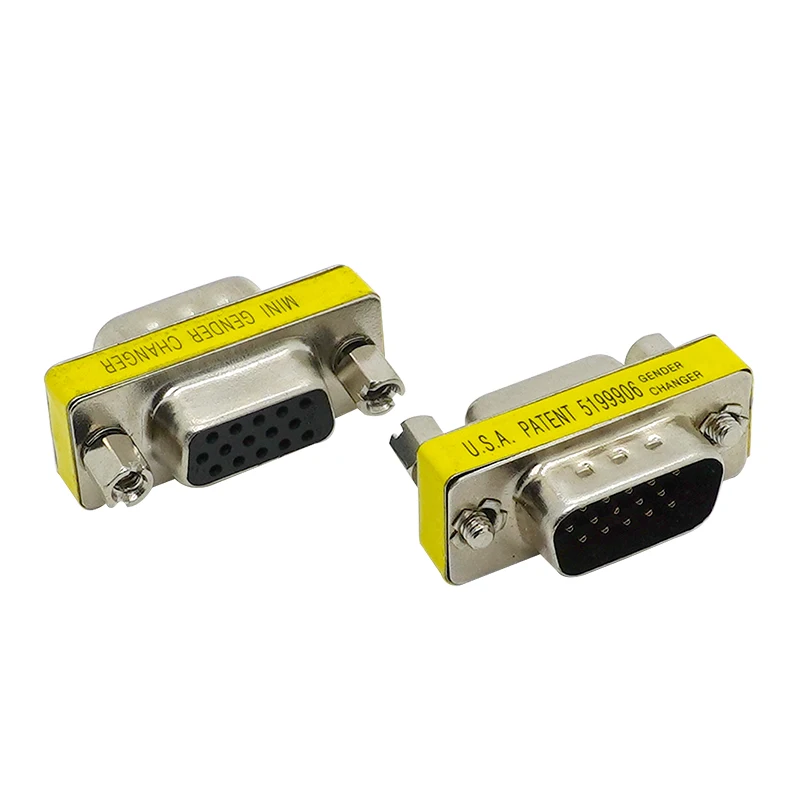 

DB15 15pin 2 ROW MALE to Female male serial port CONNECTOR D-Sub COM CONNECTORS 15 pin 15p Mini Gender Changer Adapter
