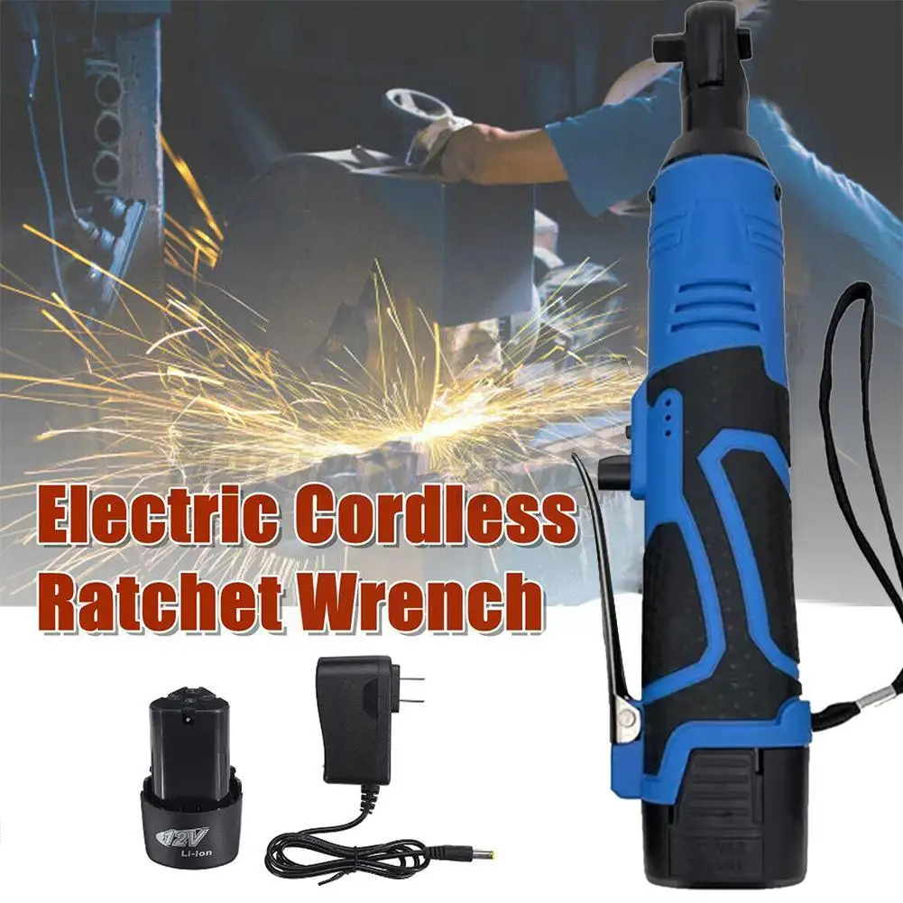 

12V Cordless Electric Impact Wrench 100N.m 3/8'' Right Wrench Electric Drill Screwdriver Lithium-Ion With Ratchet Angle Bat A6Y9