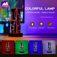 multicolor cube standing night lamp restaurant office rgb table light with remote control led desk lamp colorful game light