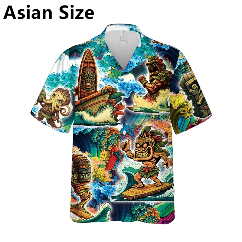 Мужские гавайские рубашки из полиэстера